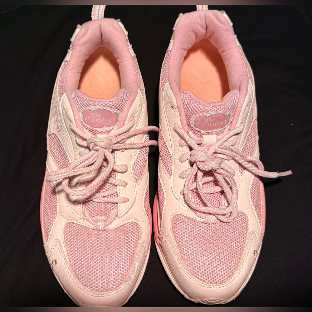 Dr. Comfort Women's Pink and White Sneakers